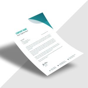 Company letterhead with logo, contact details, and clean professional layout