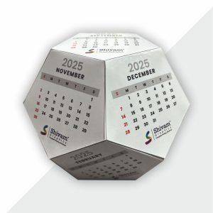 Cube table calendar with compact design and custom printing, ideal for office desks, corporate gifting, and brand promotion.