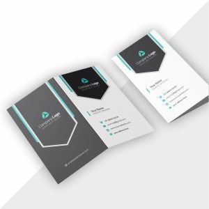 Foldable visiting card with extended layout and professional design