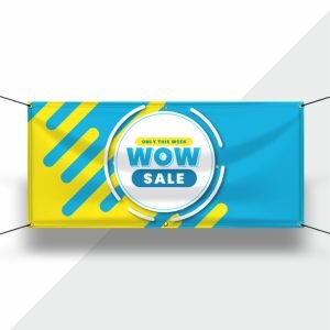Waterproof and UV-resistant flex banner, durable for indoor and outdoor advertising with easy installation on frames and walls.